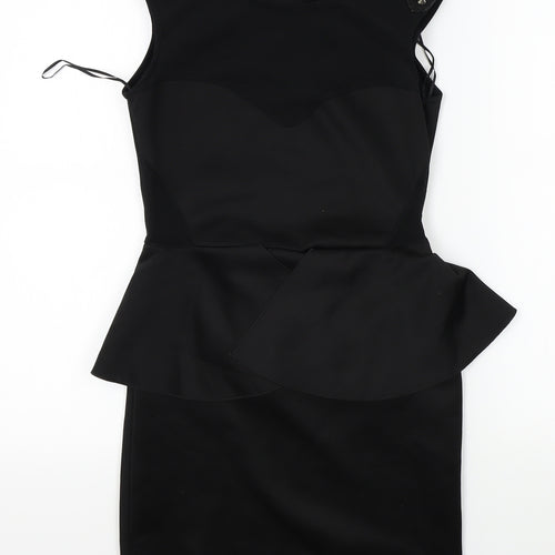 Krisp Womens Black   Pencil Dress  Size 10  - studded shoulders