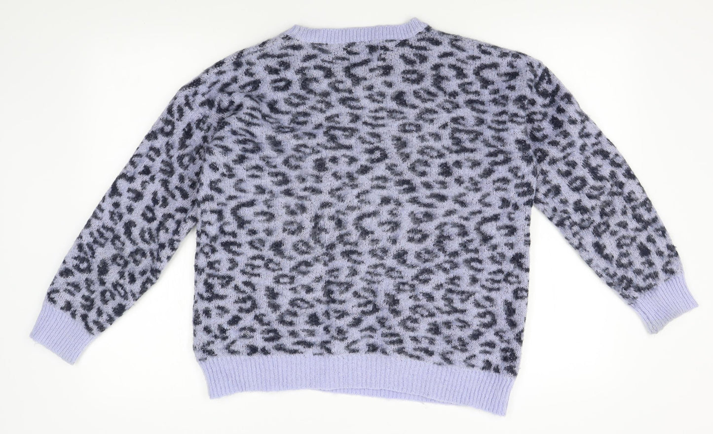 Papaya Womens Blue Animal Print  Pullover Jumper Size M