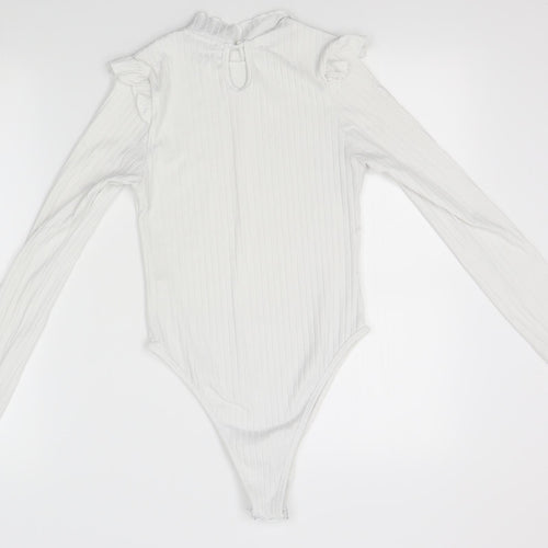 Boohoo Womens White   Leotard One-Piece Size S