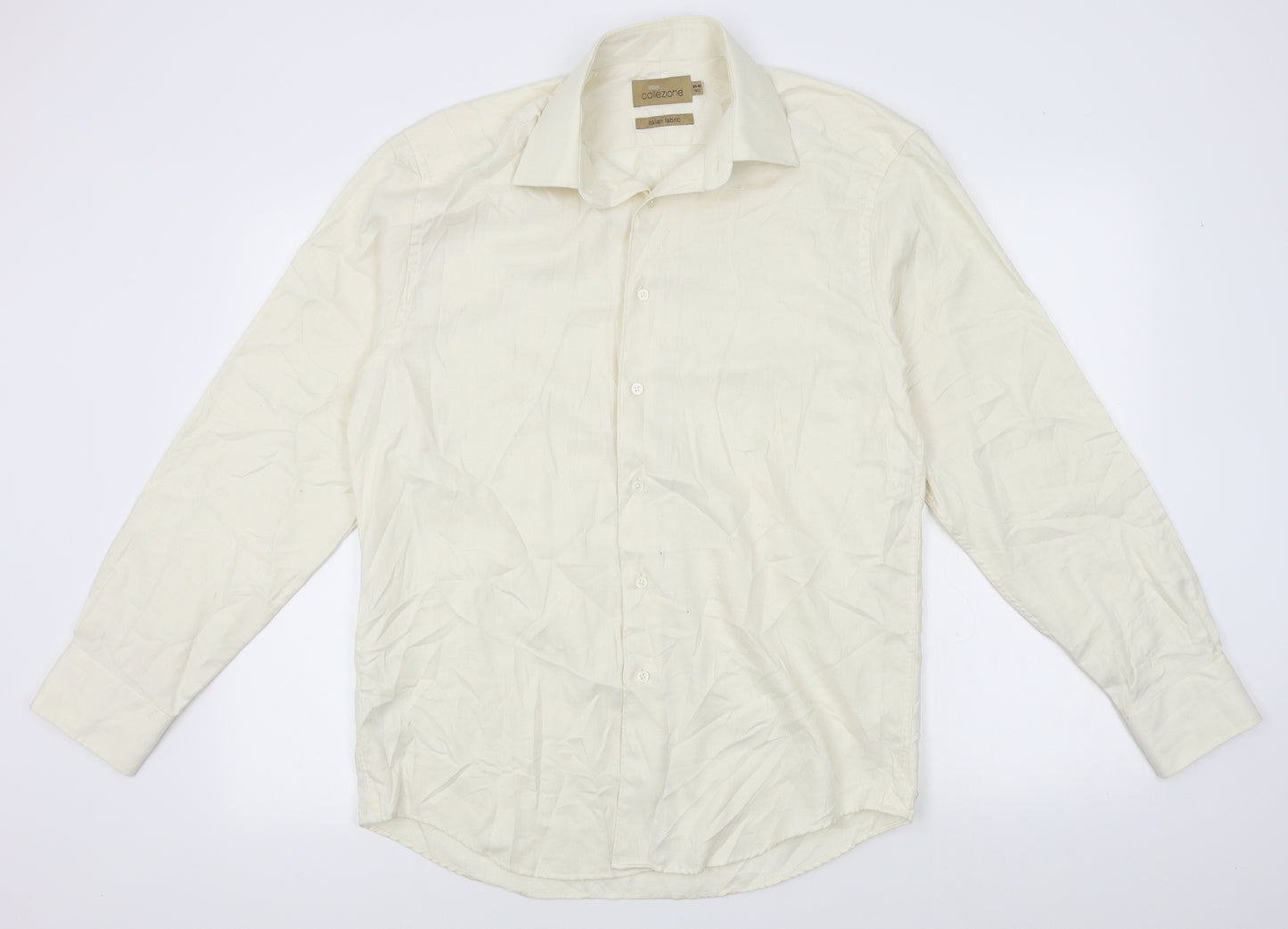M&S Mens Ivory    Dress Shirt Size 15