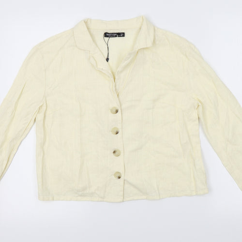 Nasty Gal Womens Yellow   Basic Button-Up Size 12