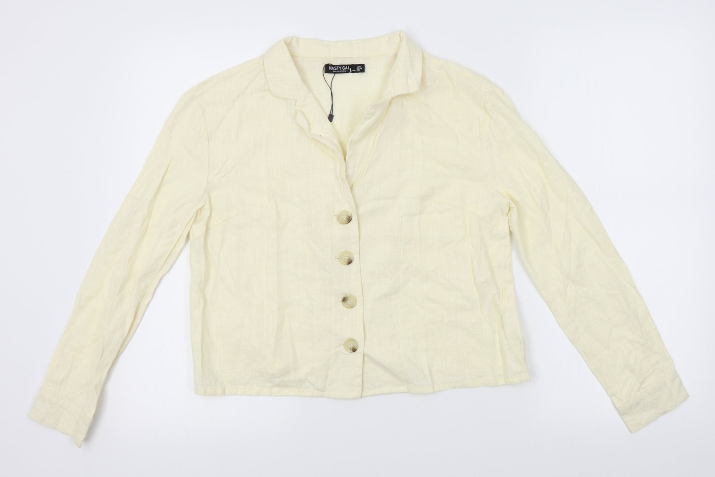 Nasty Gal Womens Yellow   Basic Button-Up Size 12
