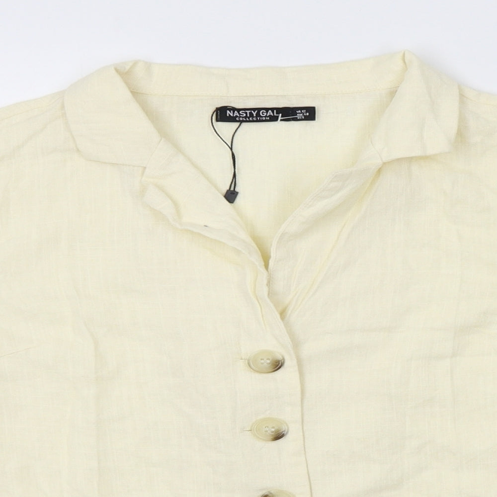 Nasty Gal Womens Yellow   Basic Button-Up Size 12
