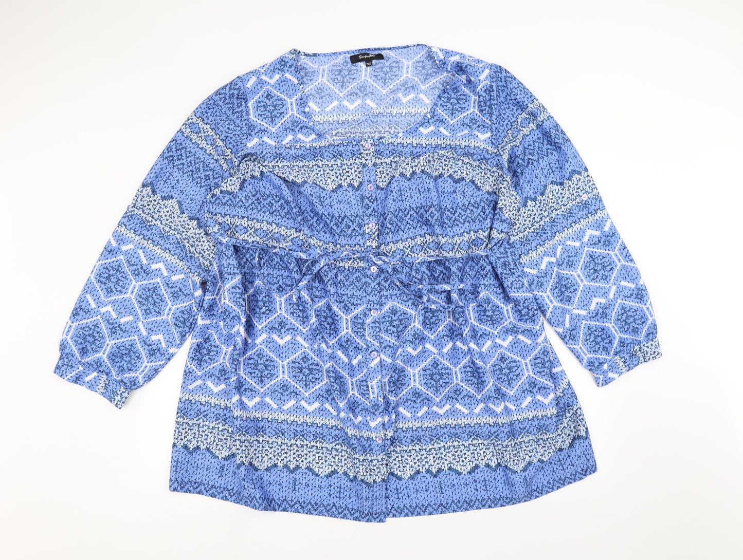 Simply Be Womens Blue   Basic Blouse Size 24