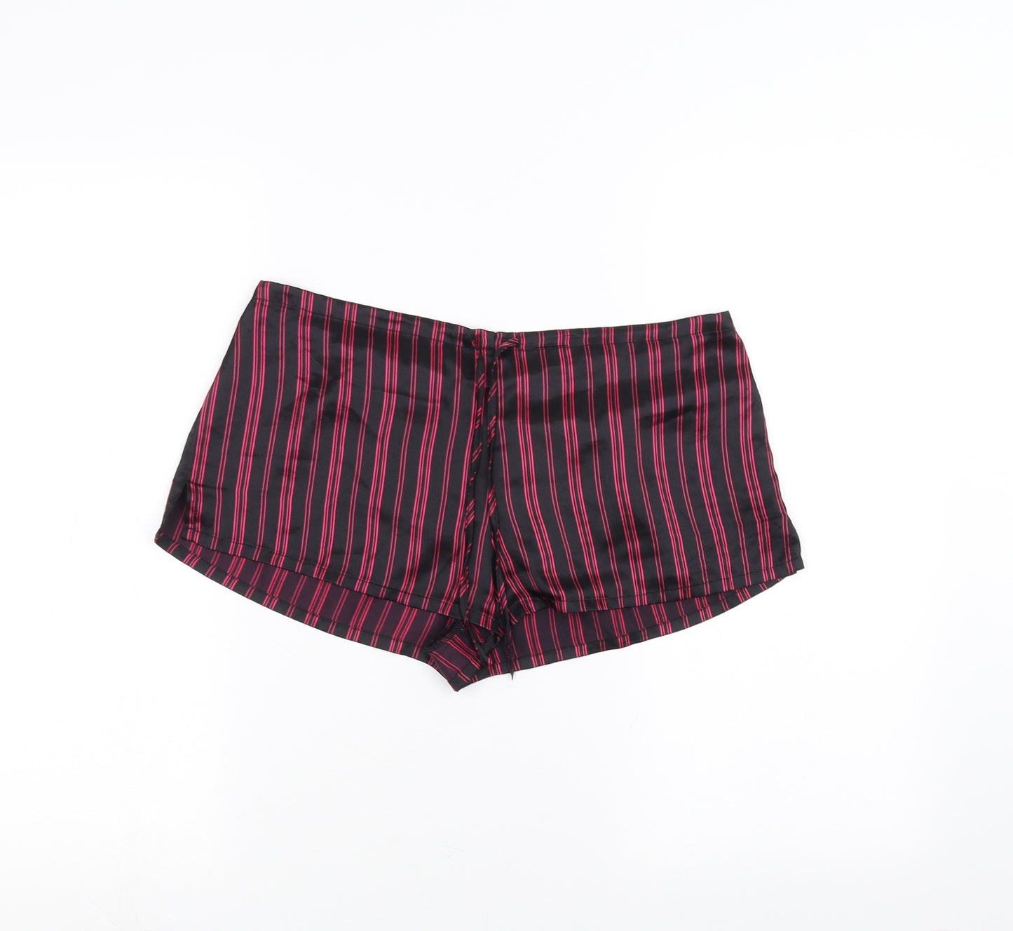 La Senza Womens Black Striped  Paperbag Shorts Size 10