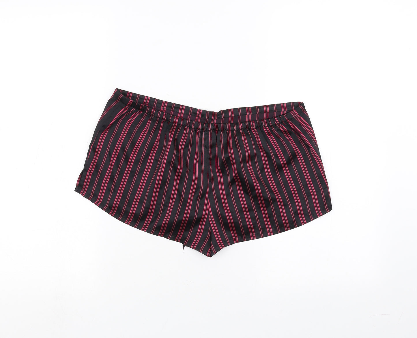 La Senza Womens Black Striped  Paperbag Shorts Size 10