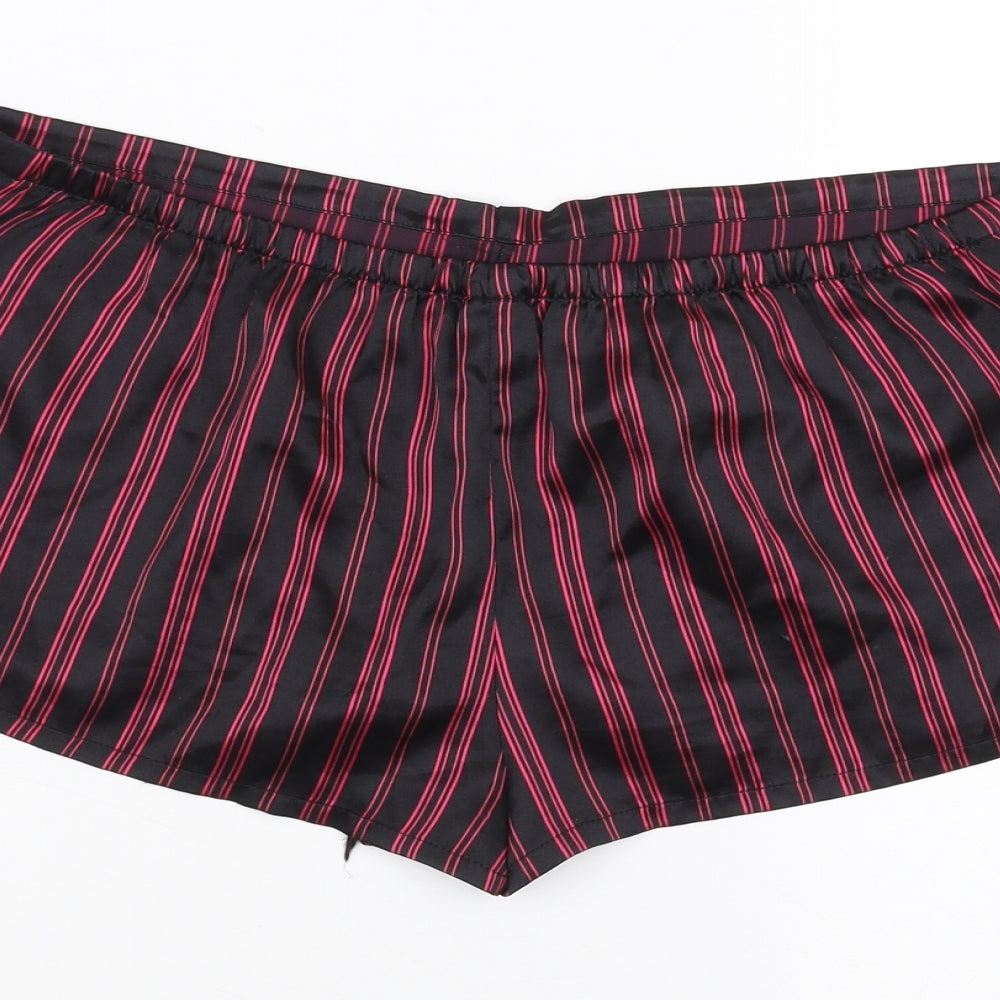 La Senza Womens Black Striped  Paperbag Shorts Size 10