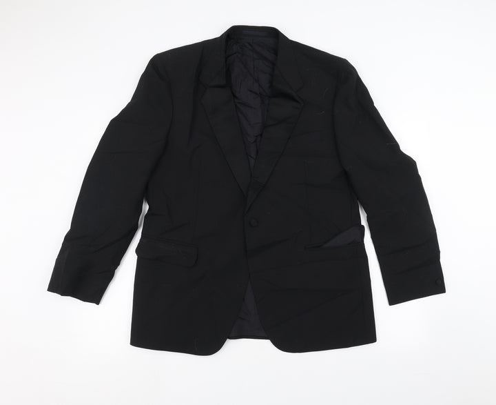 Preworn Mens Black Jacket Suit Jacket Size 38