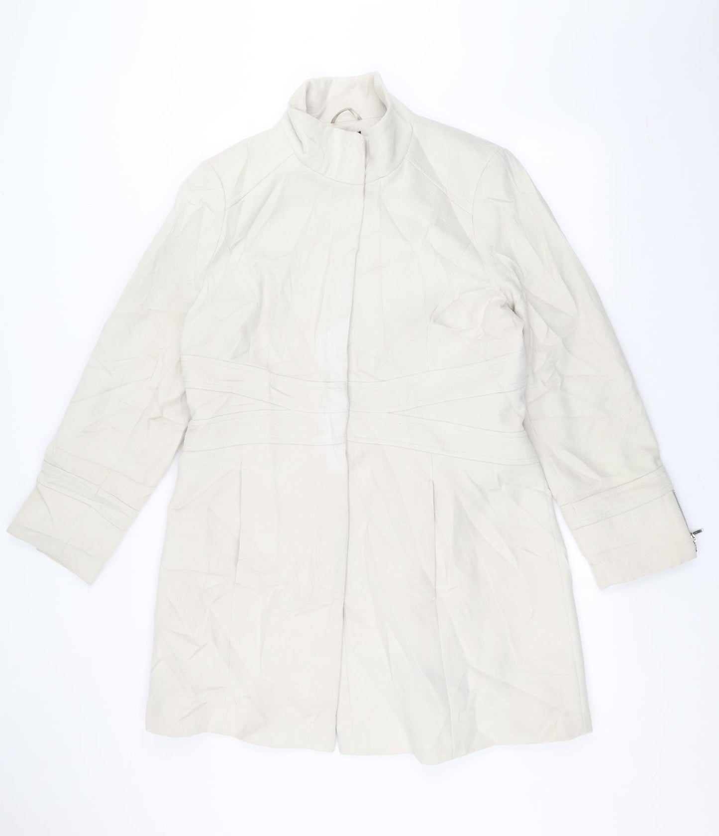 M&Co Womens White   Overcoat Coat Size 18