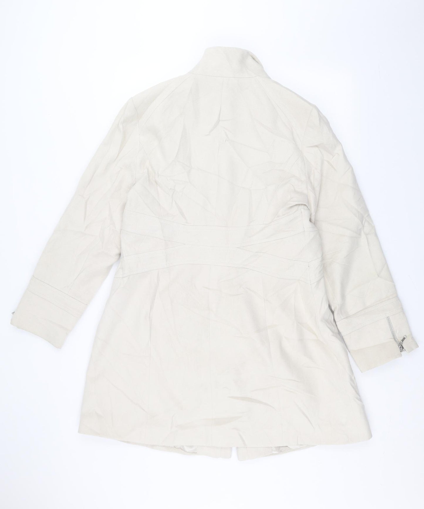 M&Co Womens White   Overcoat Coat Size 18