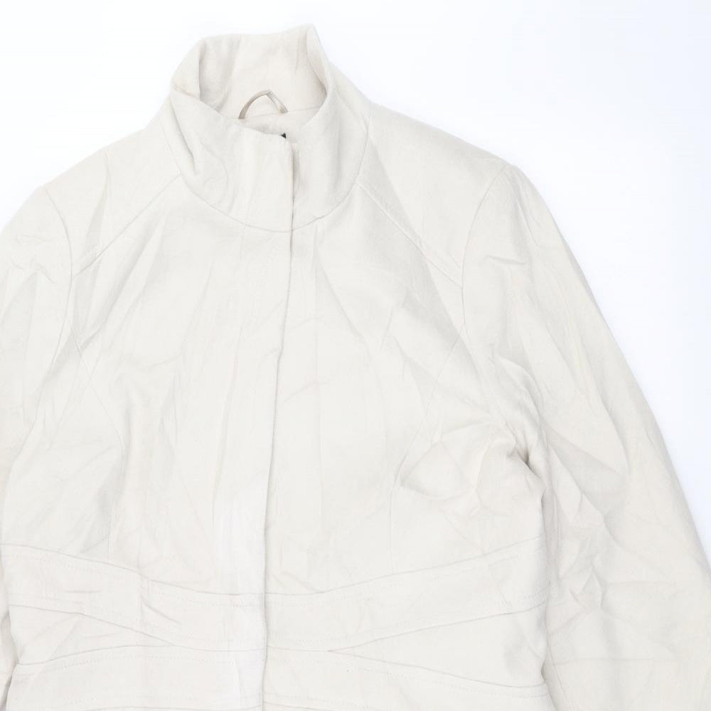 M&Co Womens White   Overcoat Coat Size 18