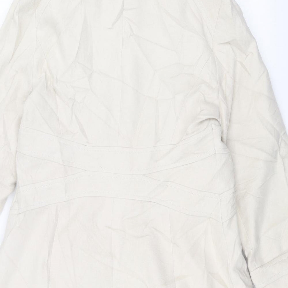 M&Co Womens White   Overcoat Coat Size 18