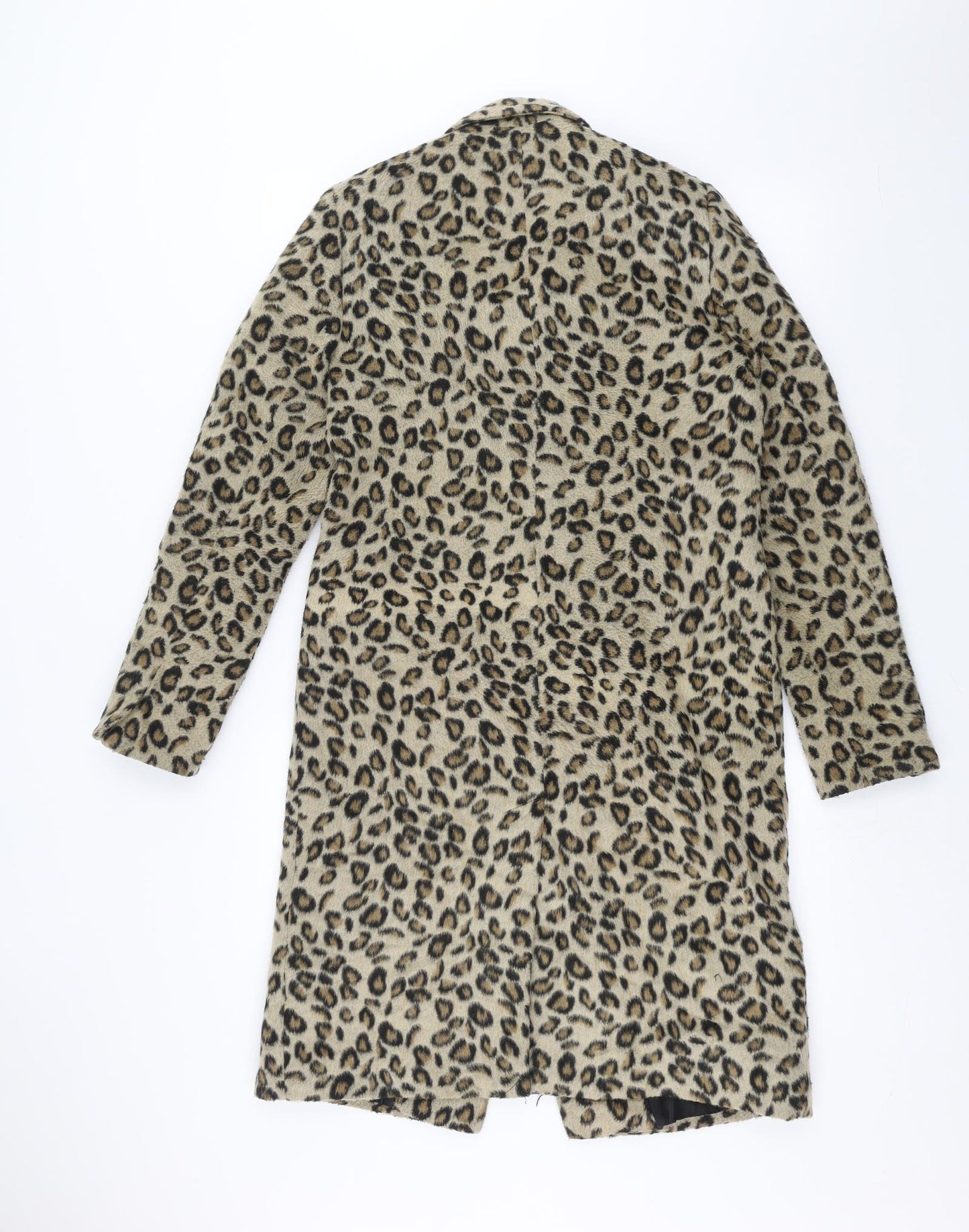 Primark Womens Brown Animal Print  Overcoat Coat Size 8