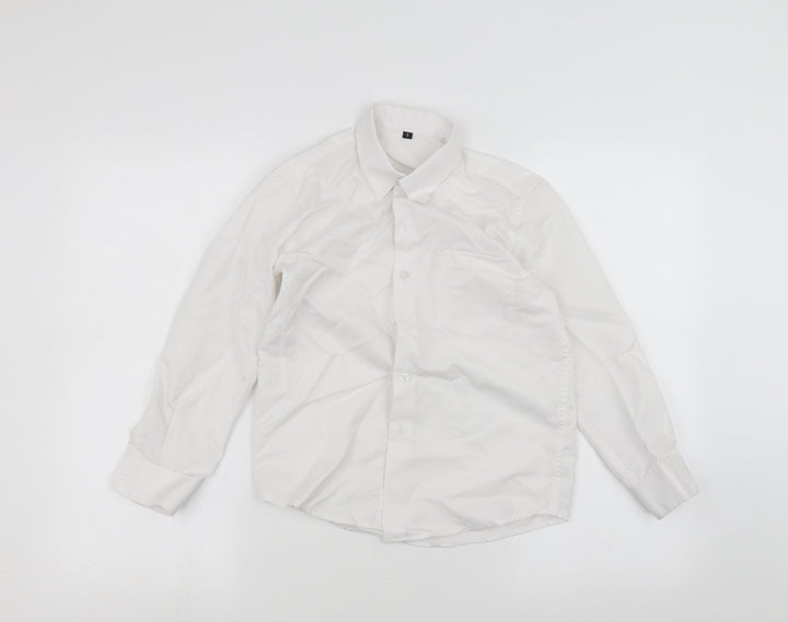 Preworn Boys White   Basic Button-Up Size 9 Years