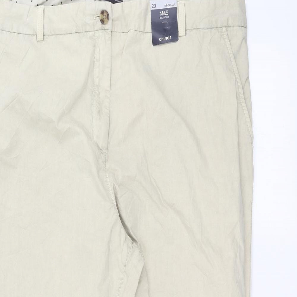 Marks and Spencer Womens Beige   Straight Jeans Size 20 L28 in