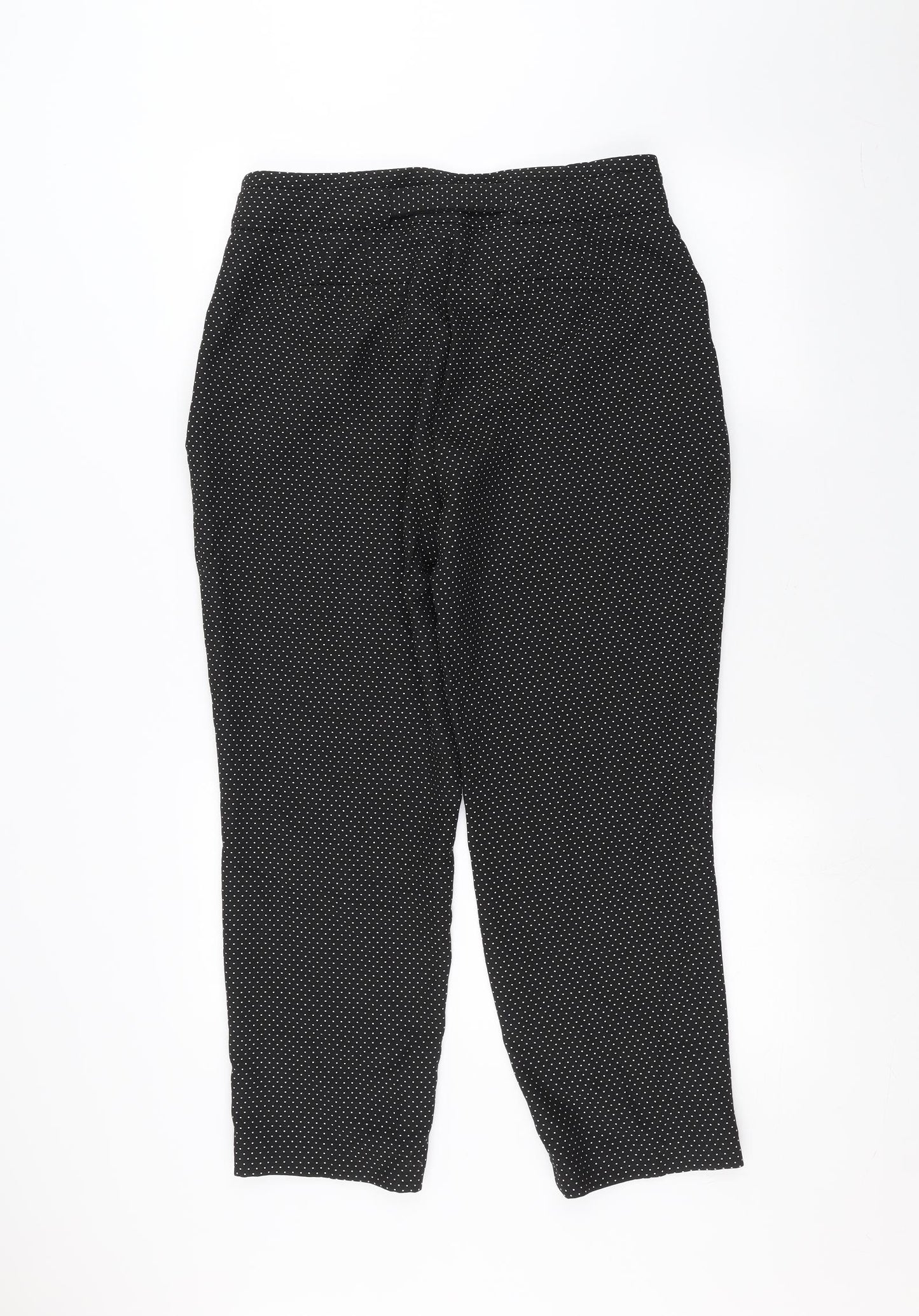 Dorothy Perkins Womens Black Polka Dot  Trousers  Size 14 L24 in - Belted