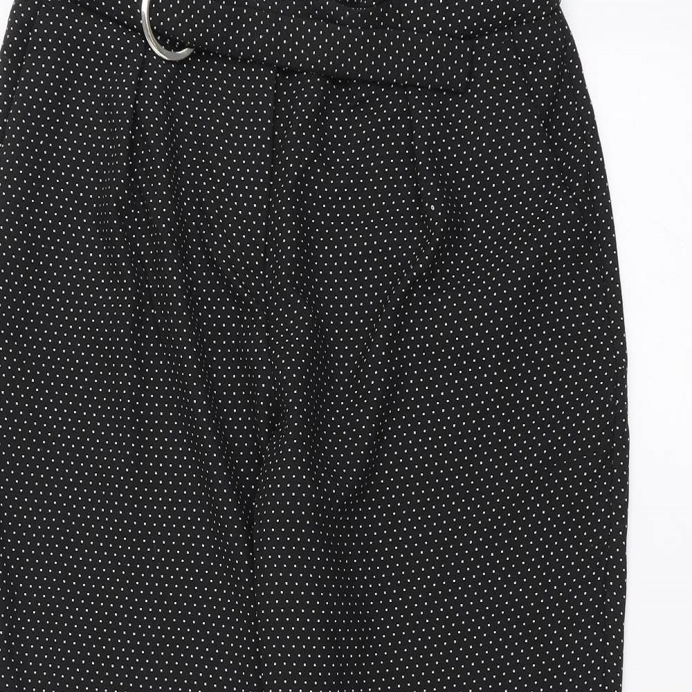 Dorothy Perkins Womens Black Polka Dot  Trousers  Size 14 L24 in - Belted