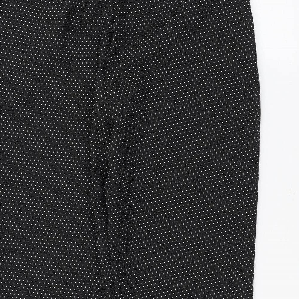 Dorothy Perkins Womens Black Polka Dot  Trousers  Size 14 L24 in - Belted