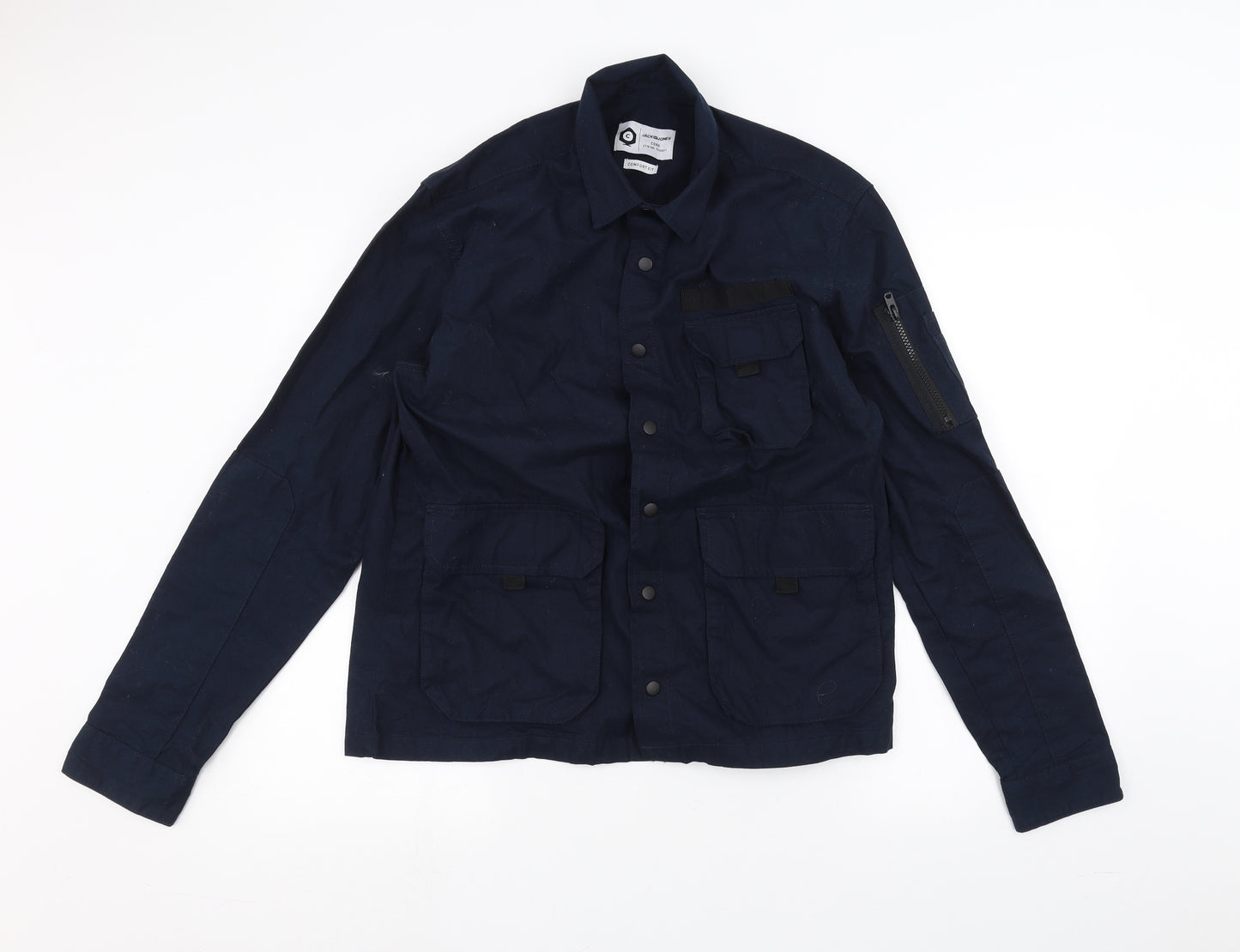 JACK & JONES Mens Blue    Dress Shirt Size L