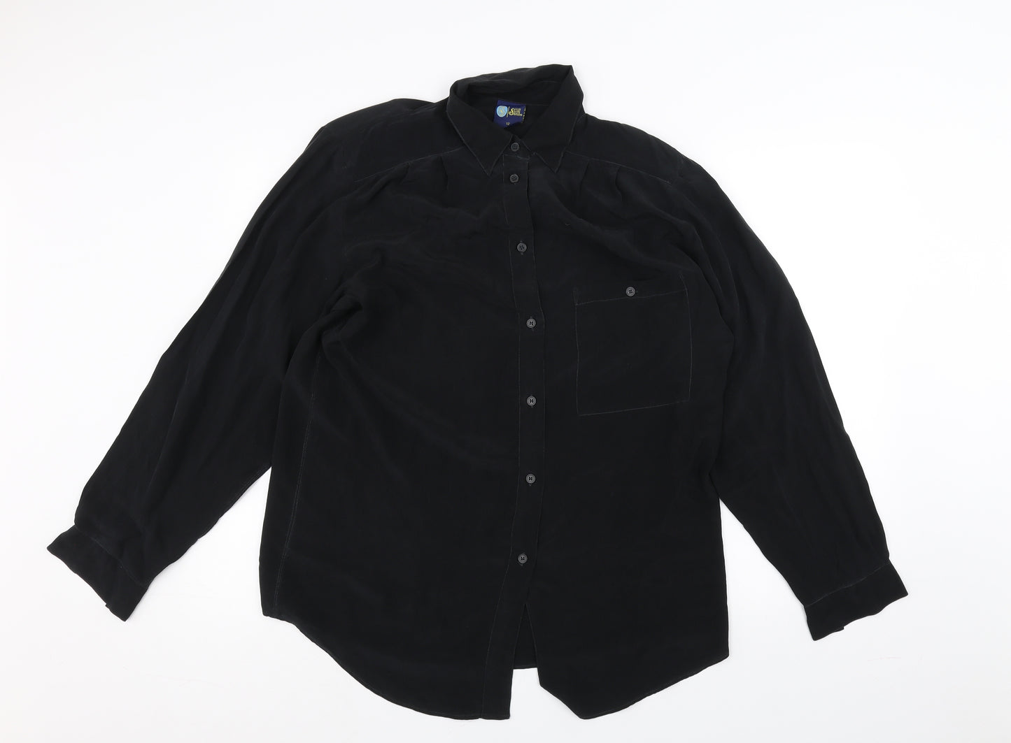 Your Sixth Sense Womens Black   Basic Button-Up Size 12