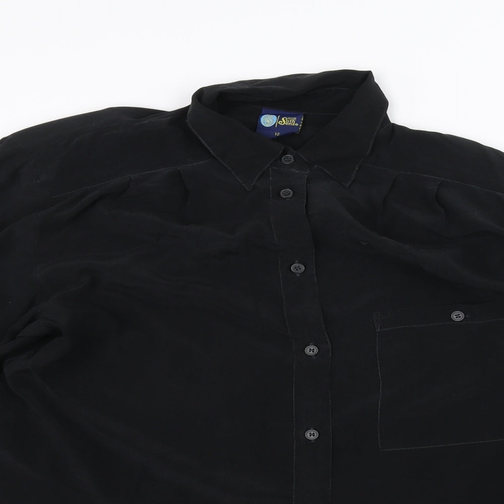 Your Sixth Sense Womens Black   Basic Button-Up Size 12
