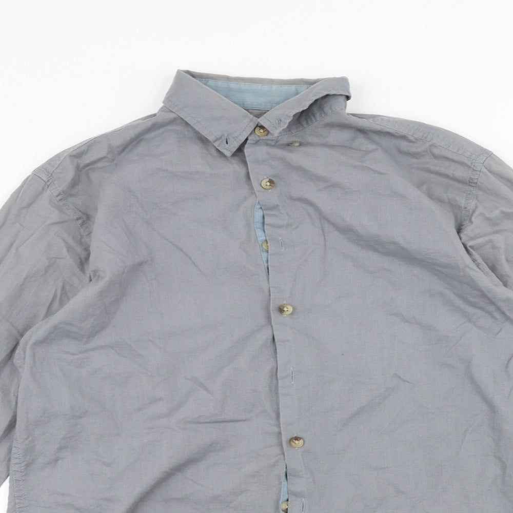 Cedar Wood State Mens Grey    Dress Shirt Size S