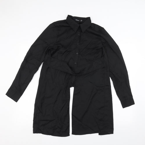 Boohoo Womens Black   Basic Button-Up Size 8