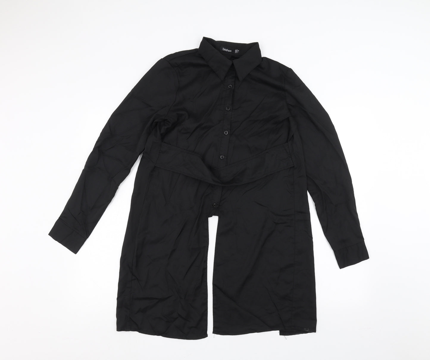 Boohoo Womens Black   Basic Button-Up Size 8