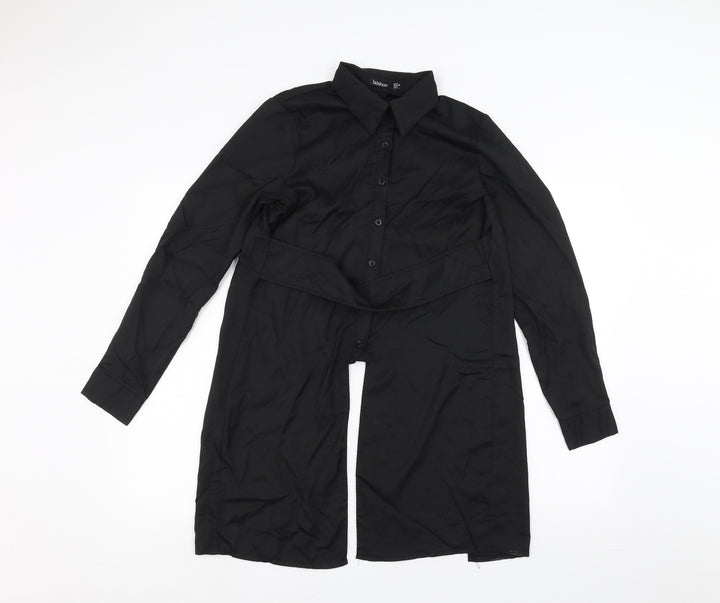 Boohoo Womens Black   Basic Button-Up Size 8