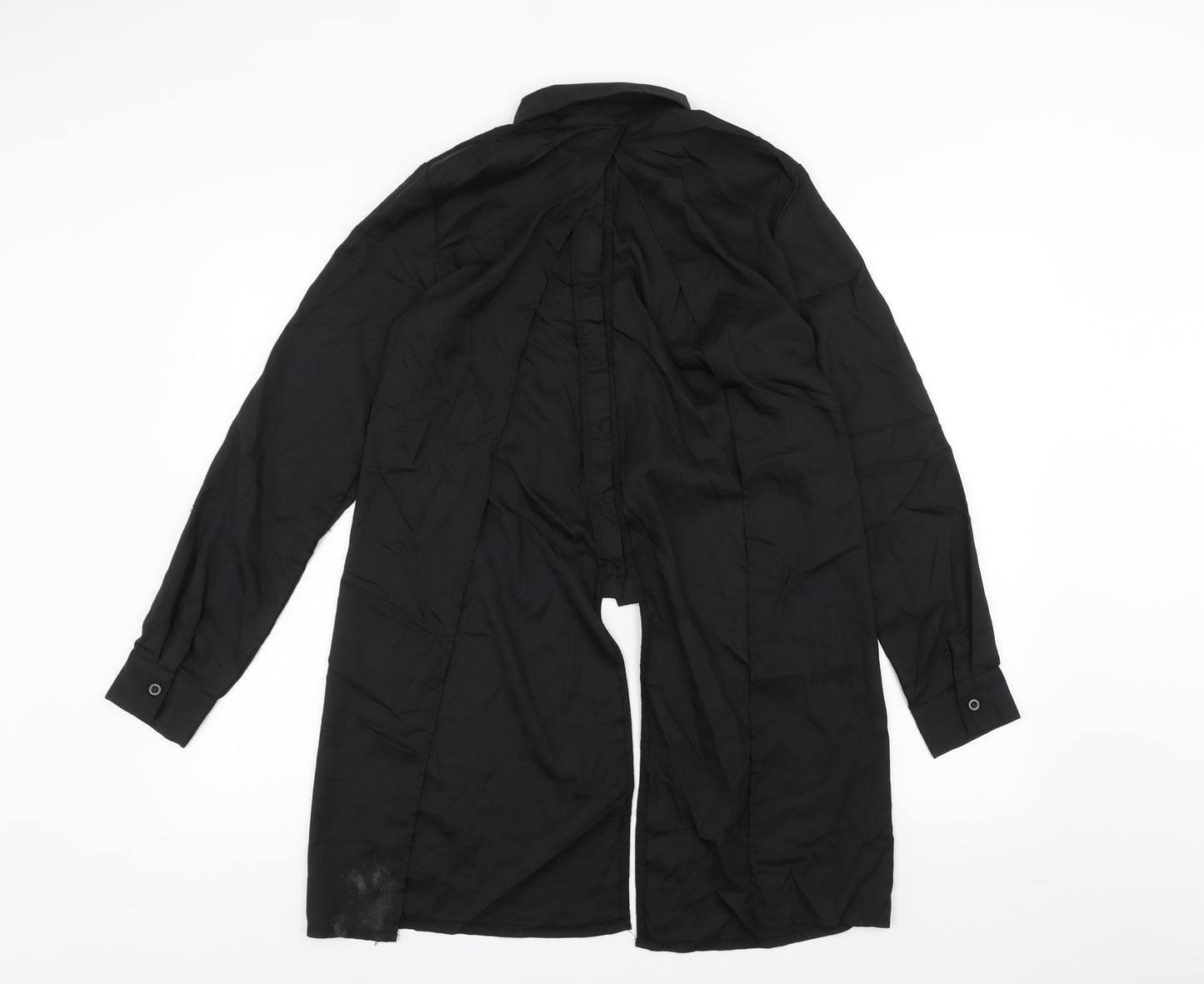 Boohoo Womens Black   Basic Button-Up Size 8