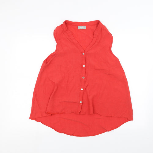 Wallis Womens Red   Basic Button-Up Size L