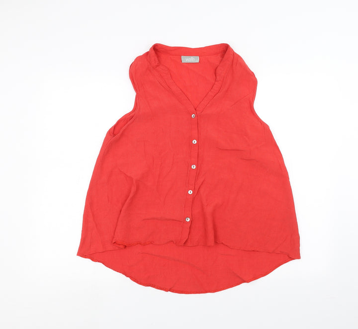 Wallis Womens Red Basic Button-Up Size L