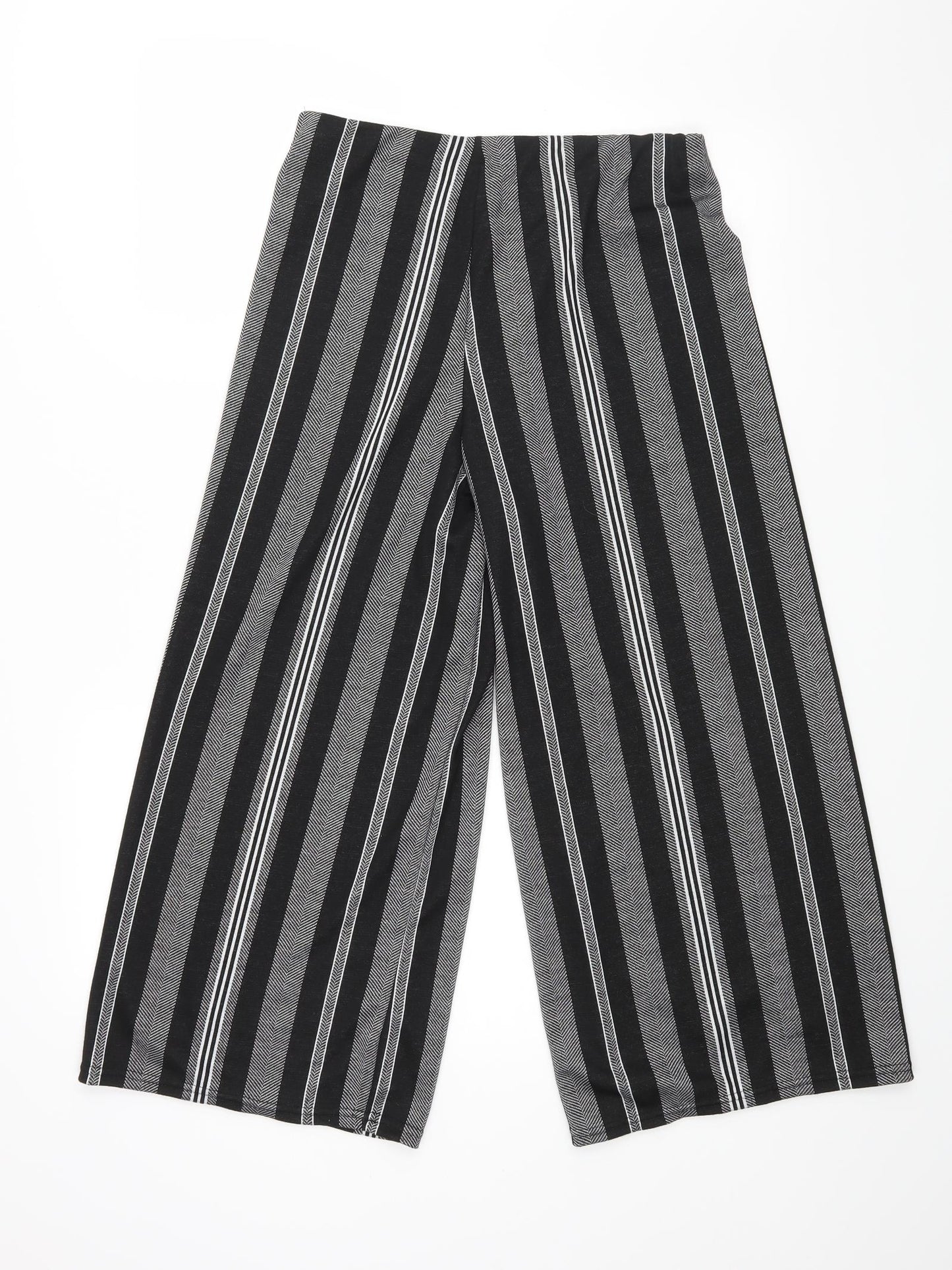 Primark Womens Black Striped  Trousers  Size 12 L24 in