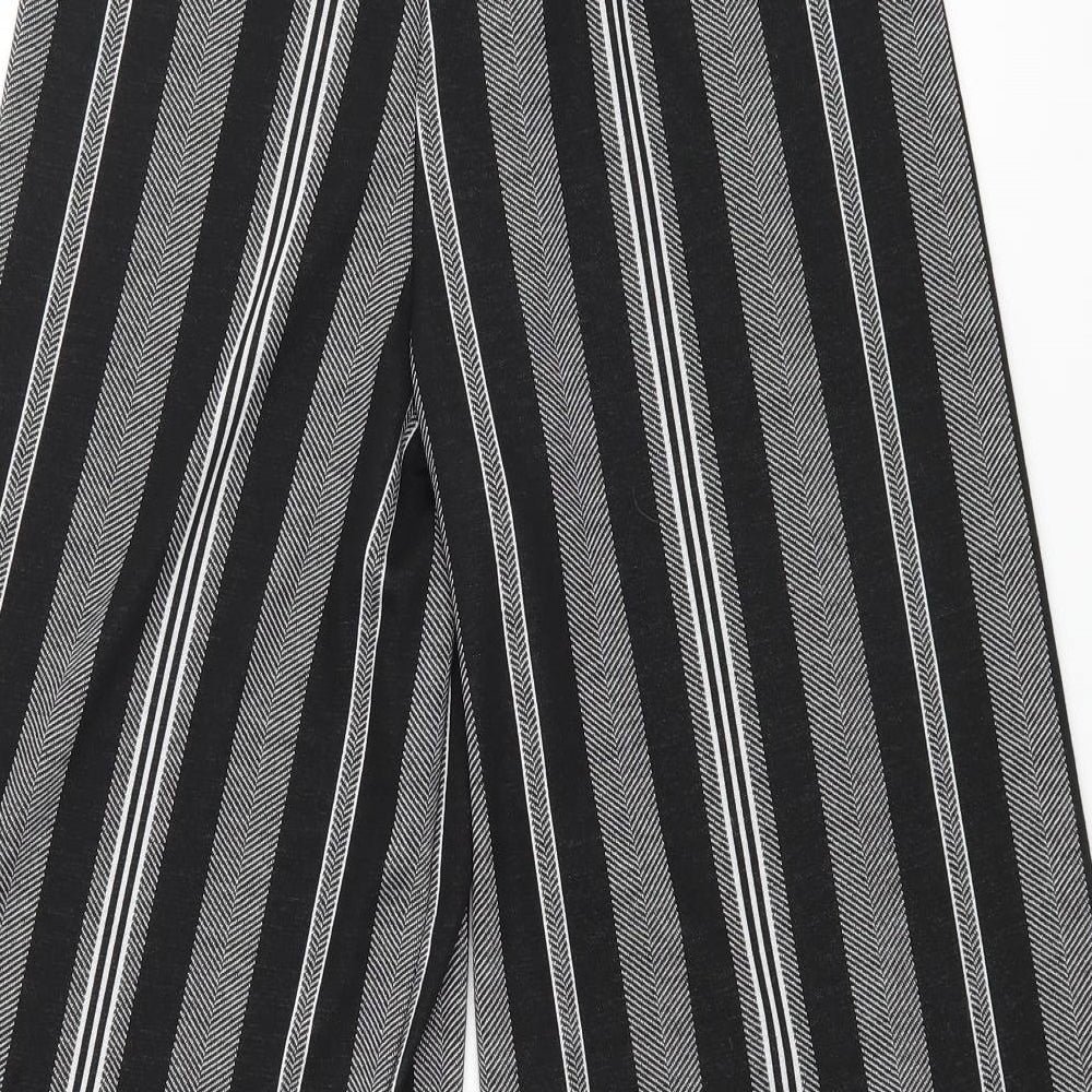 Primark Womens Black Striped  Trousers  Size 12 L24 in