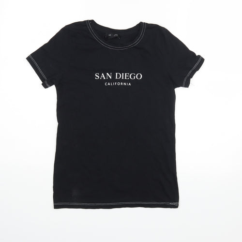 New Look Womens Black   Basic T-Shirt Size 6  - San Diego