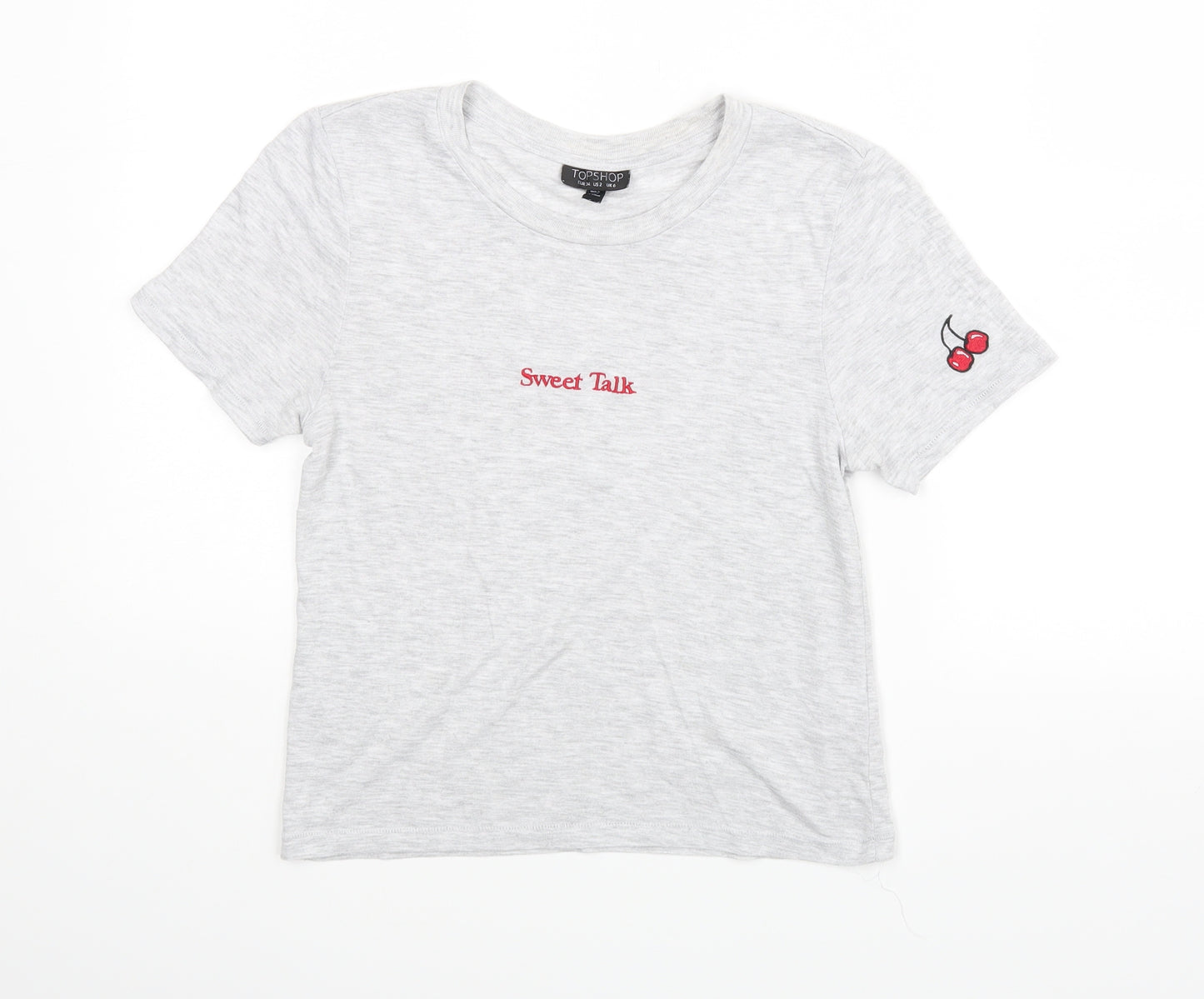 Topshop Womens Grey   Basic T-Shirt Size 6