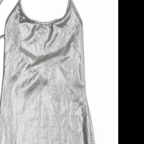 PRETTYLITTLETHING Womens Silver   Pencil Dress  Size 8