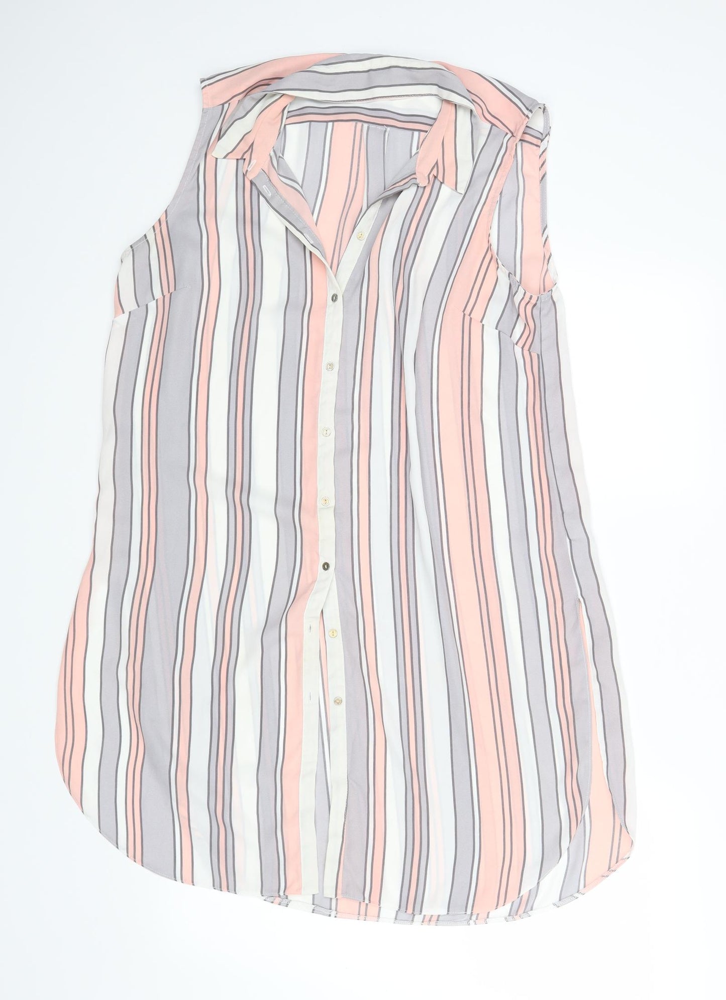 George Womens Pink Striped  Basic Blouse Size 16