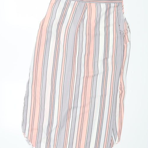 George Womens Pink Striped  Basic Blouse Size 16