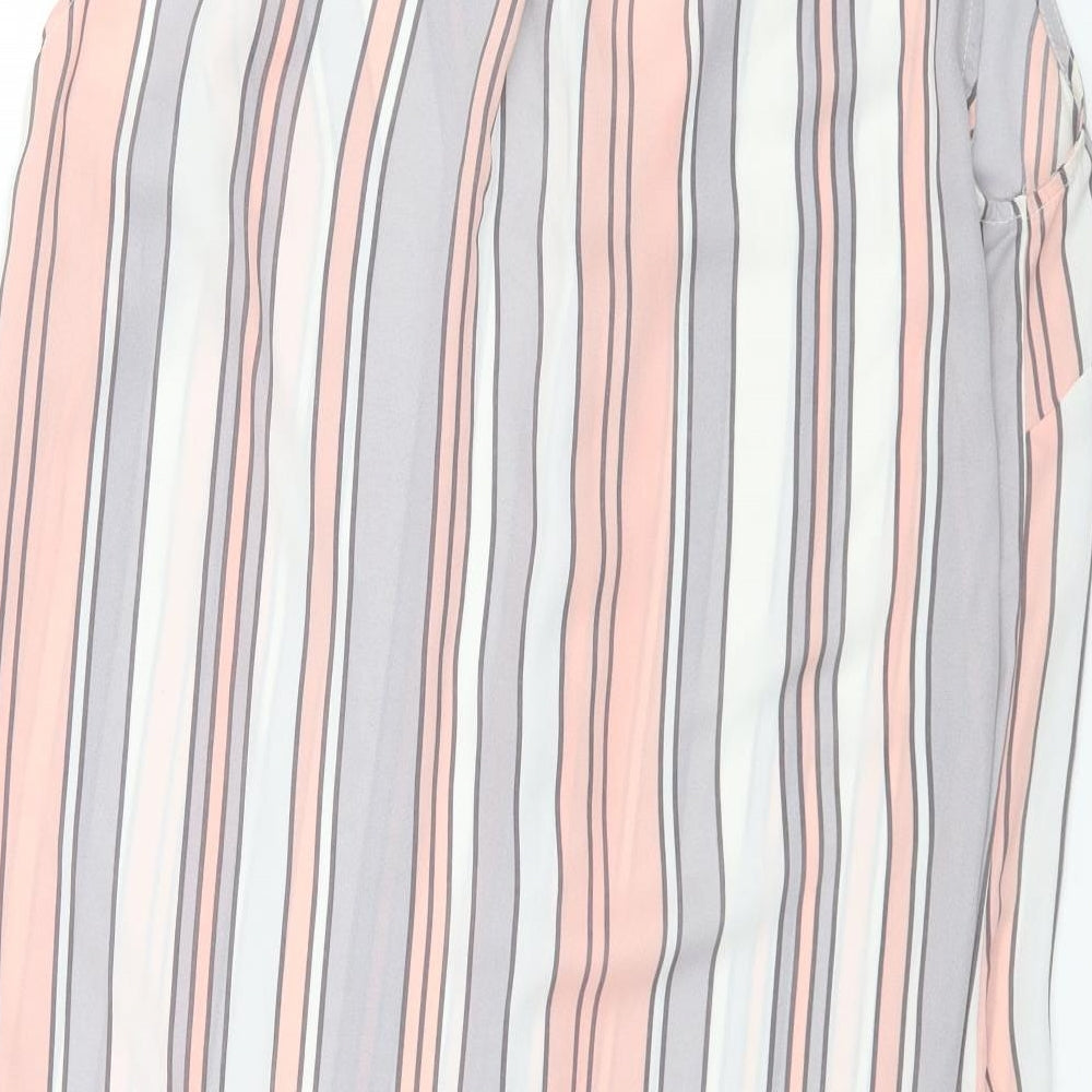 George Womens Pink Striped  Basic Blouse Size 16