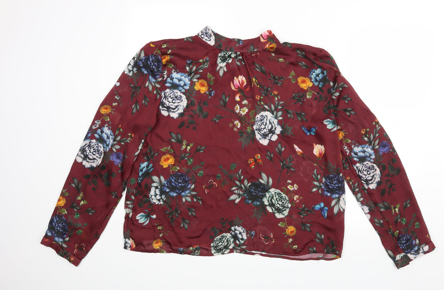 Full Circle Womens Red Floral  Basic Blouse Size 18
