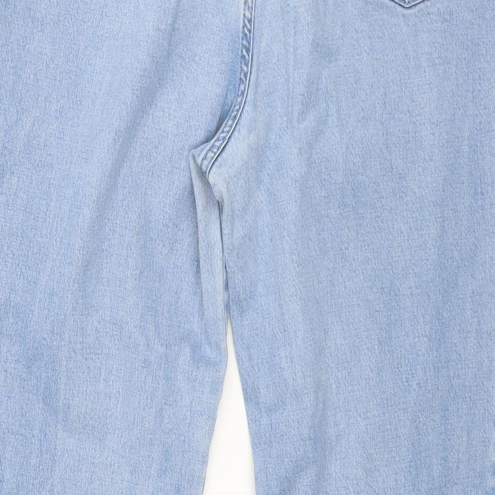M&S Womens Blue   Straight Jeans Size 16 L30 in
