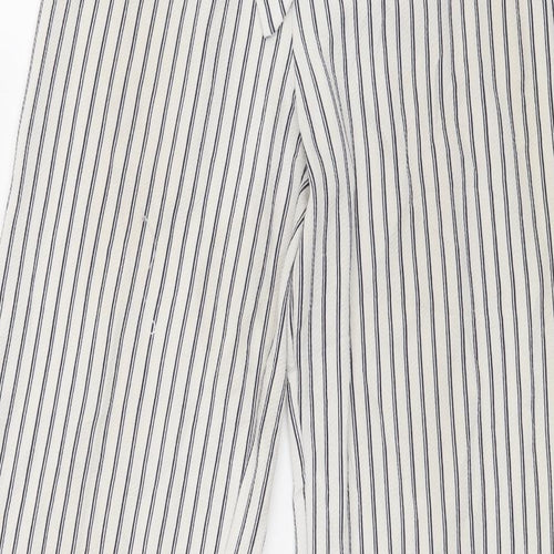 Quiz Womens White Striped  Trousers  Size 8 L30 in