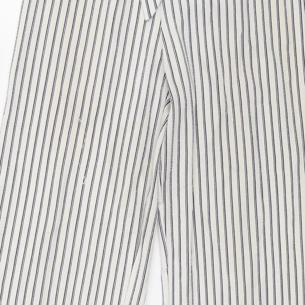 Quiz Womens White Striped  Trousers  Size 8 L30 in