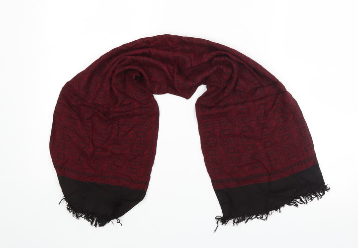 Preworn Unisex Red Geometric   Scarf