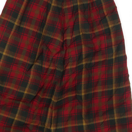 Preworn Womens Red Check  A-Line Skirt