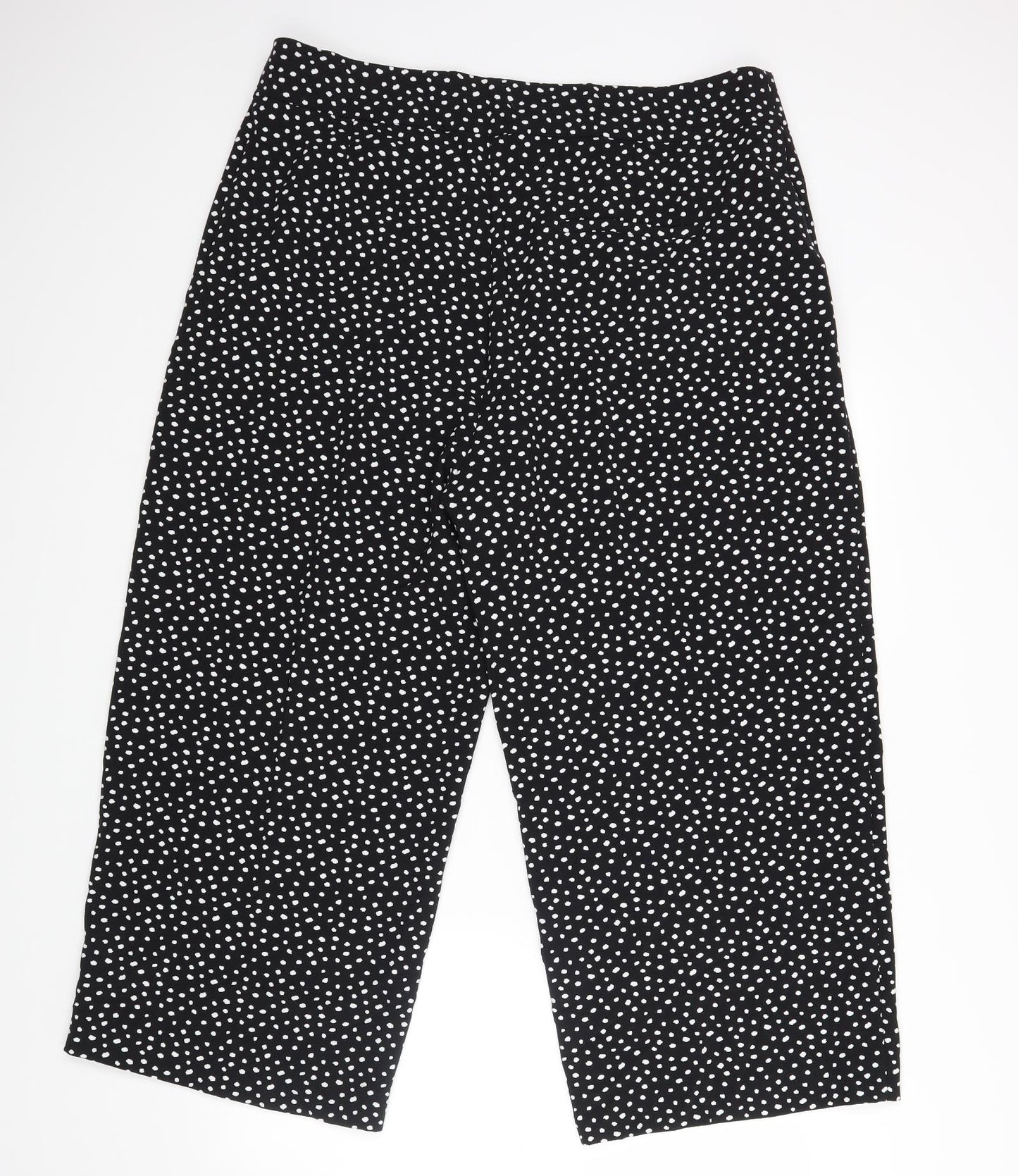 M&S Womens Black Polka Dot  Trousers  Size 29 L25 in