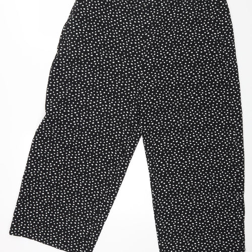M&S Womens Black Polka Dot  Trousers  Size 29 L25 in