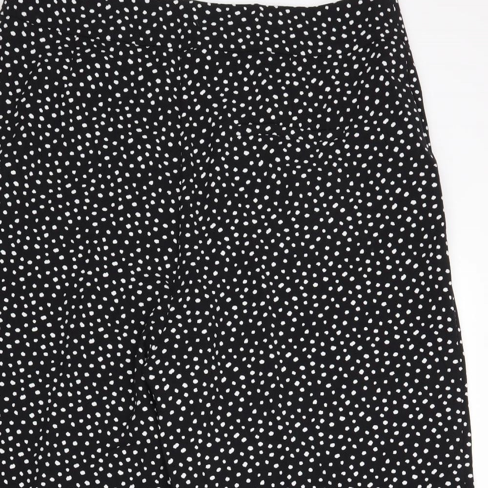 M&S Womens Black Polka Dot  Trousers  Size 29 L25 in