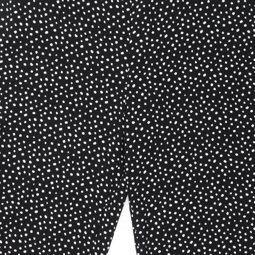 M&S Womens Black Polka Dot  Trousers  Size 29 L25 in